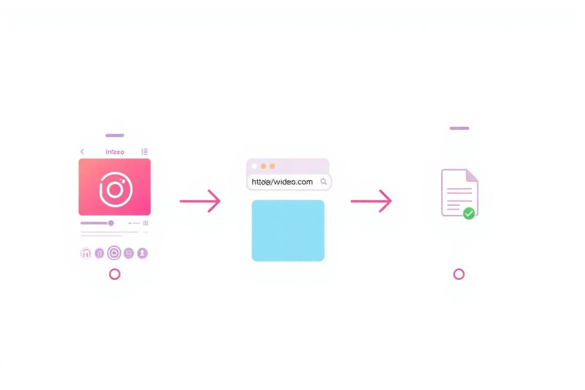 Three-step infographic: copy Instagram reel link, paste into Clipcutt, download HD video